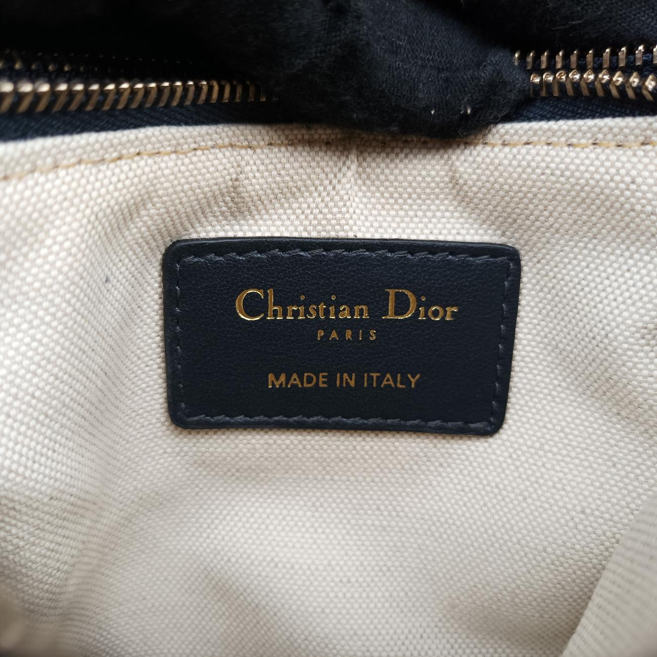 Pre-owned Christian Dior Saddle Navy×Gray Jacquard  shoulderbag | stylenewstar