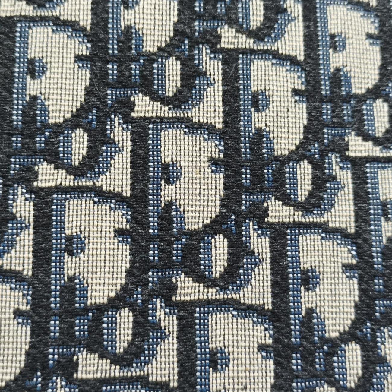 Pre-owned Christian Dior Saddle Navy×Gray Jacquard  shoulderbag | stylenewstar