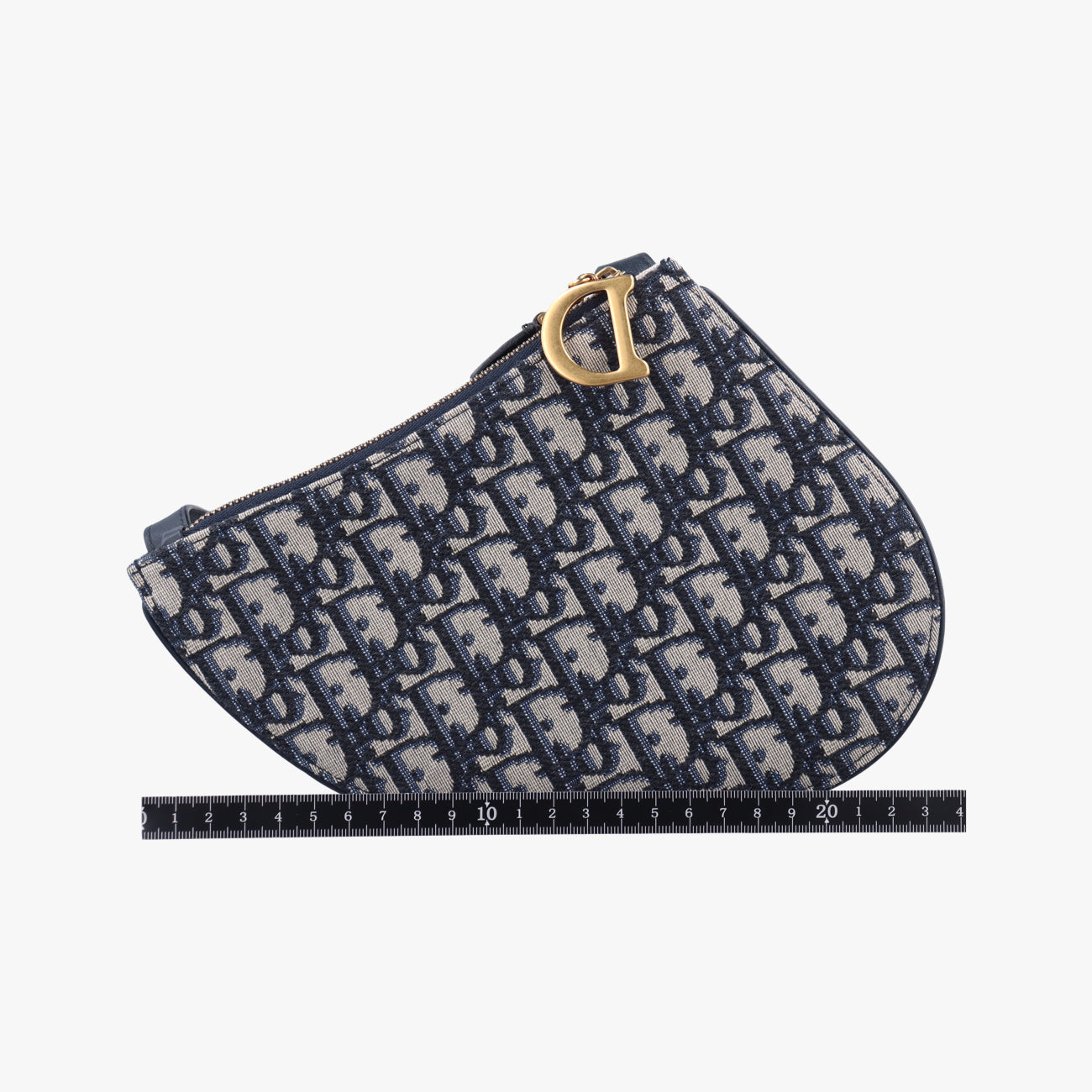 Pre-owned Christian Dior Saddle Navy×Gray Jacquard  shoulderbag | stylenewstar