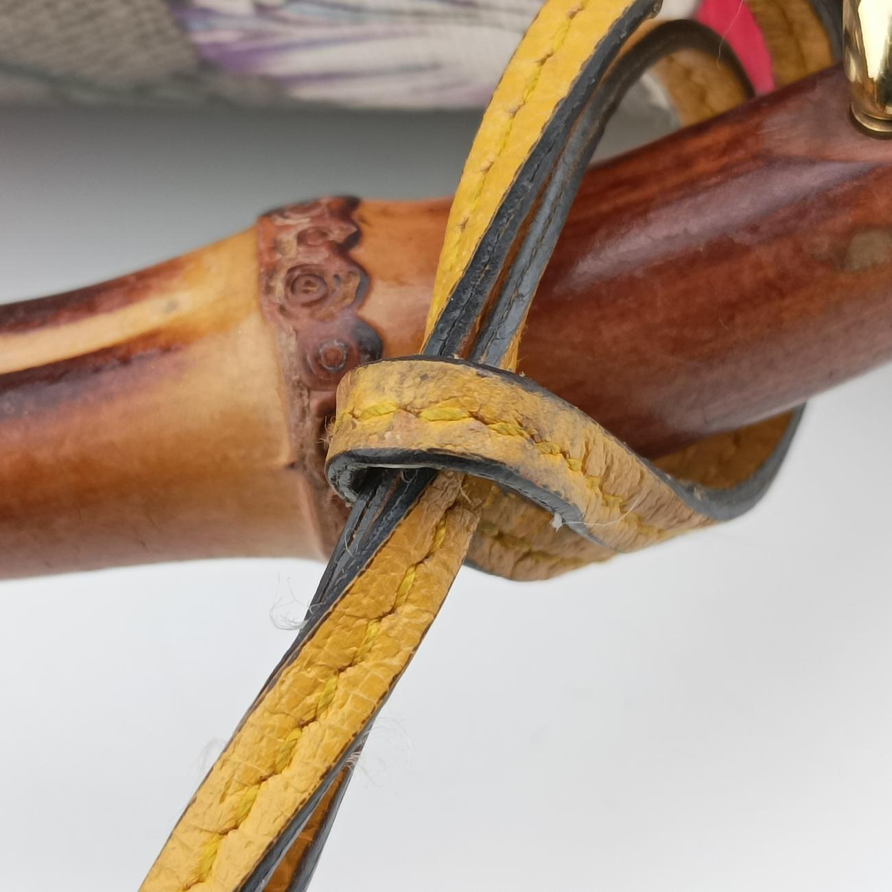 Pre-owned Gucci GG flora Padlock Bamboo Beige×Yellow×Multicolour PVC coated canvas 603221 shoulderbag | stylenewstar