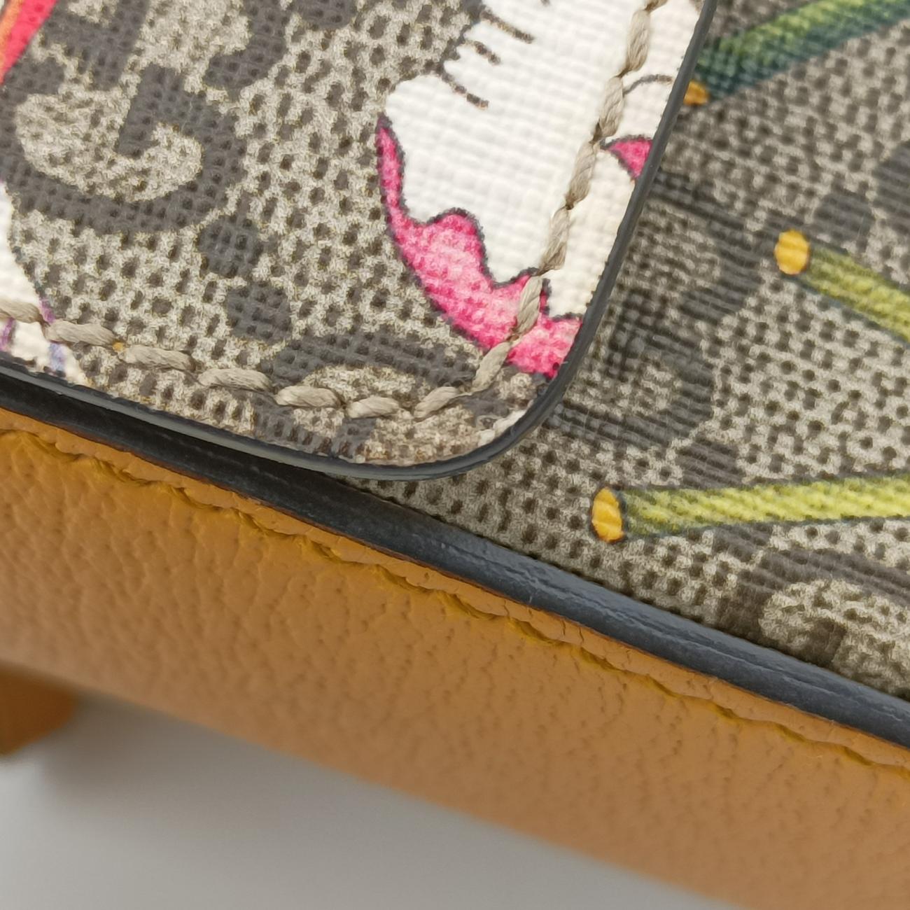 Pre-owned Gucci GG flora Padlock Bamboo Beige×Yellow×Multicolour PVC coated canvas 603221 shoulderbag | stylenewstar