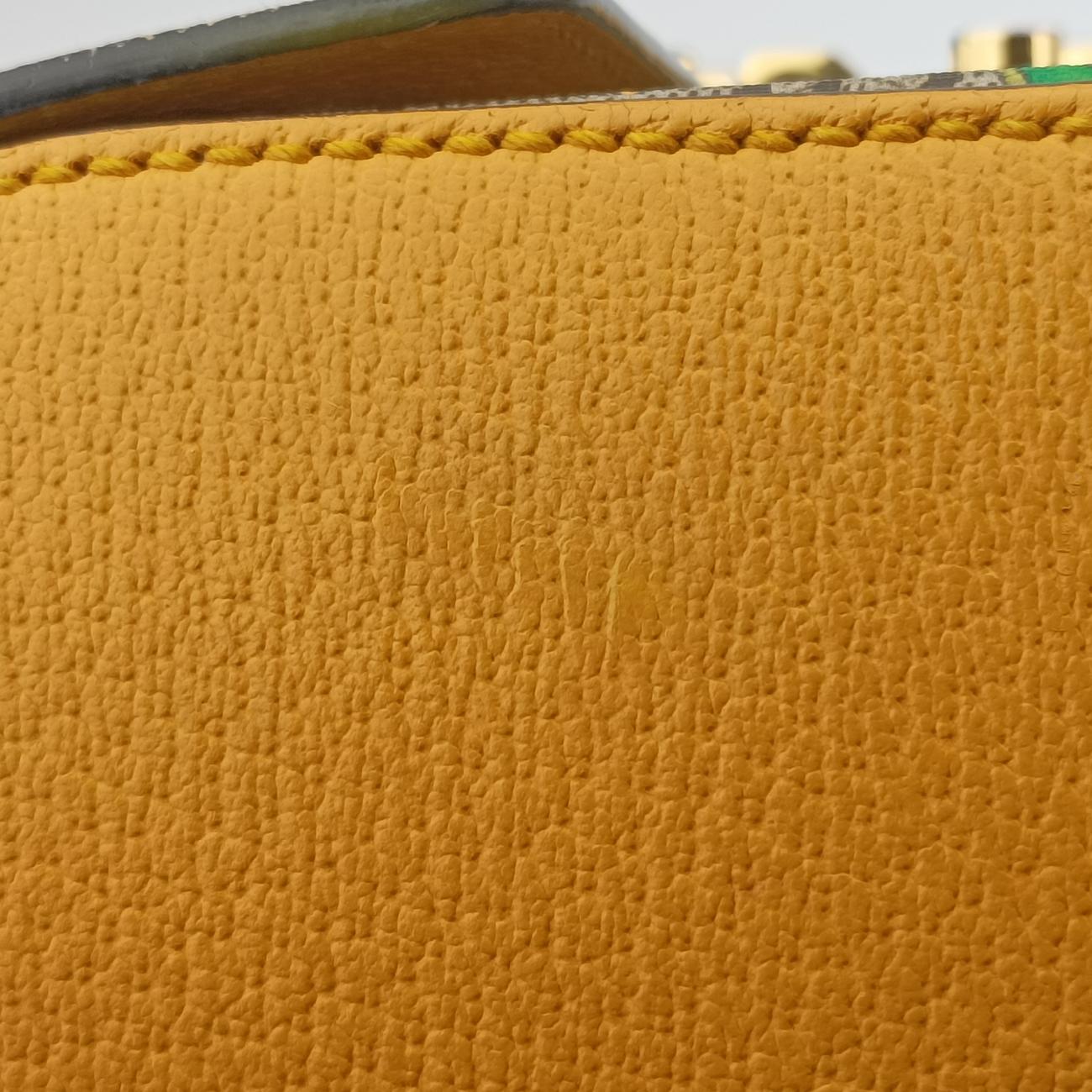 Pre-owned Gucci GG flora Padlock Bamboo Beige×Yellow×Multicolour PVC coated canvas 603221 shoulderbag | stylenewstar