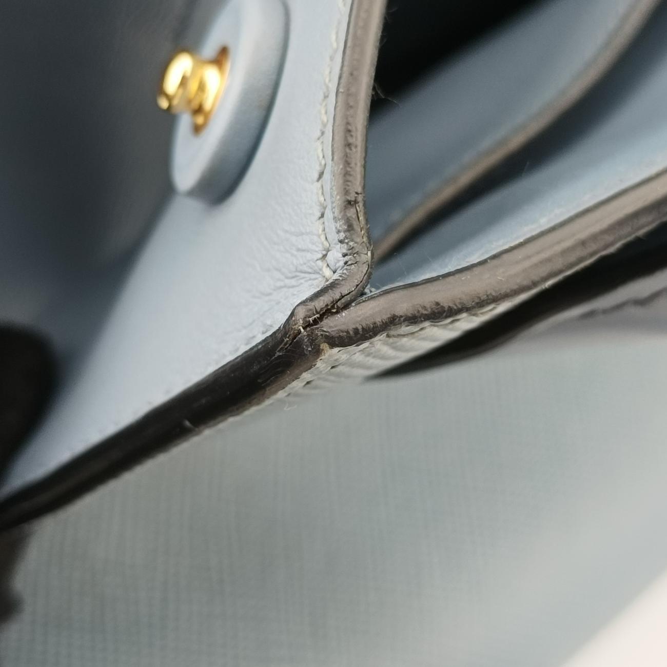 Pre-owned Prada Monochrome Blue SAFFIANO Leather 1BA156 shoulderbag | stylenewstar