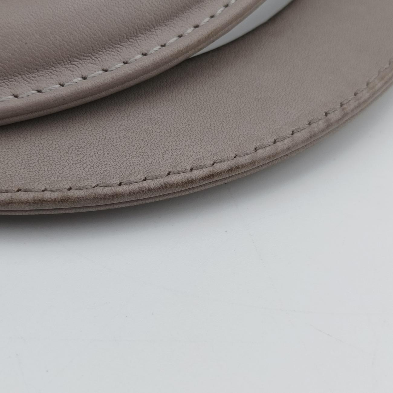 Pre-owned Christian Dior Diorissimo Grey Leather  shoulderbag | stylenewstar