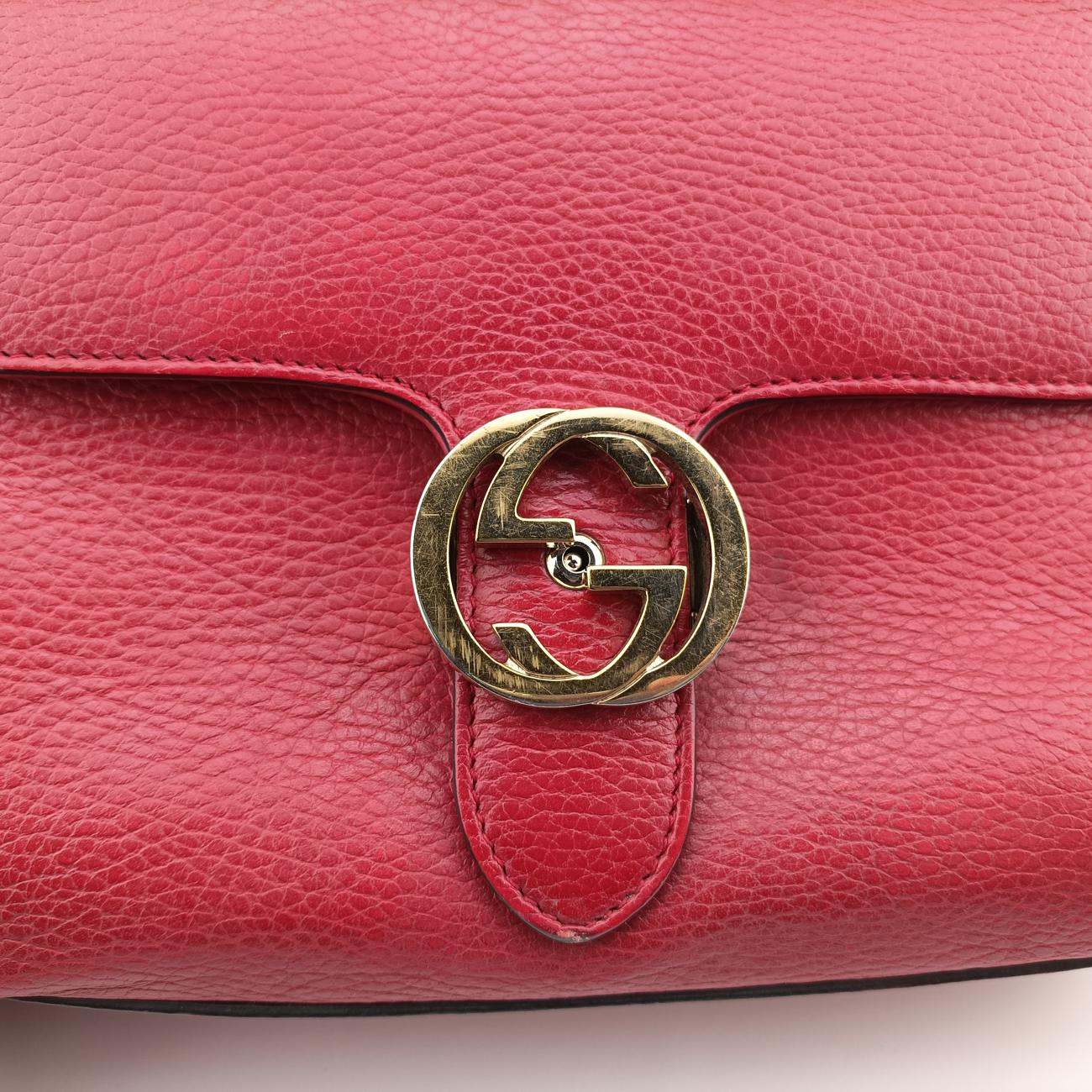 Pre-owned Gucci Interlocking G Red Leather 510302 shoulderbag | stylenewstar