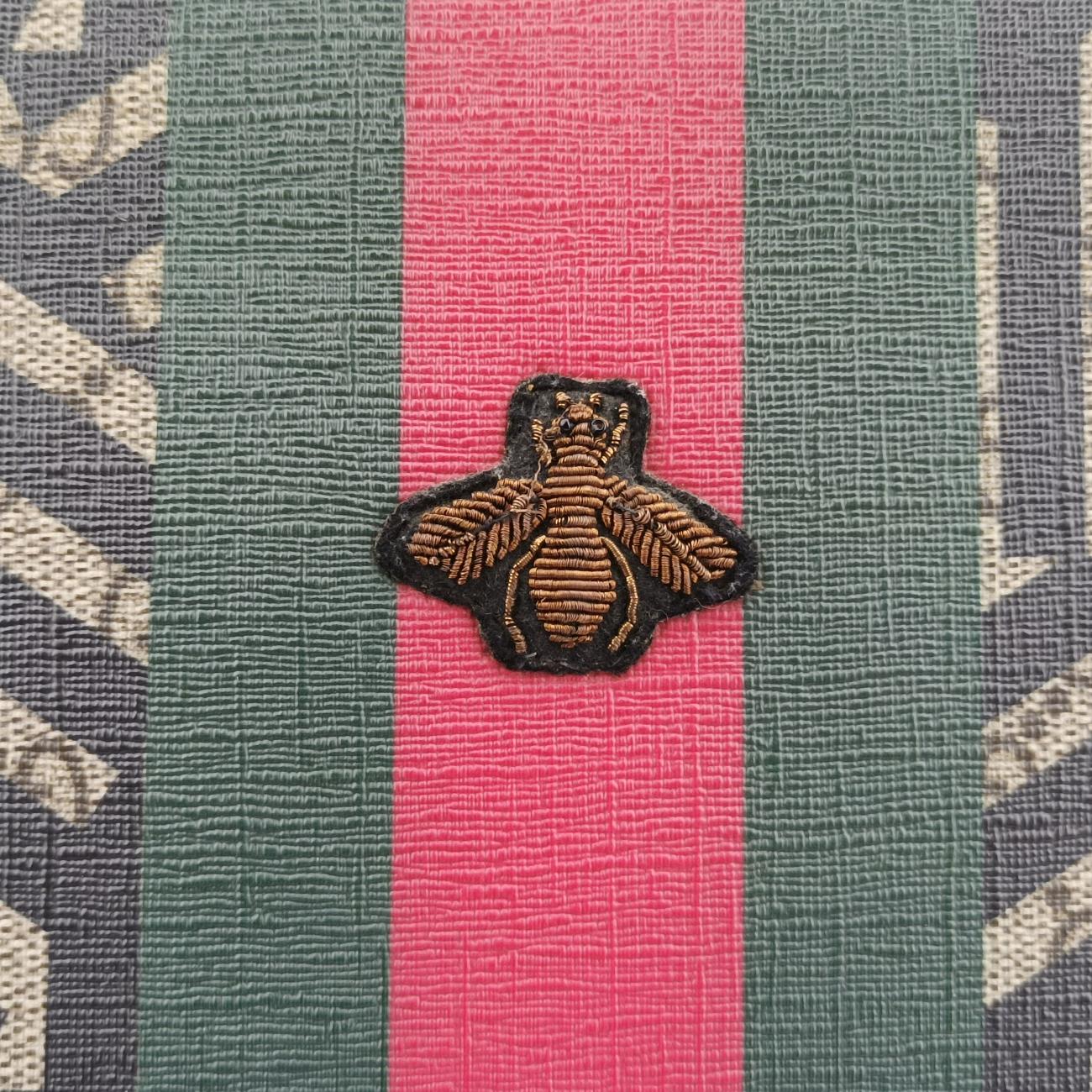 Pre-owned Gucci GG Caleido bee Web Multicolour PVC coated canvas 429004 shoulderbag | stylenewstar