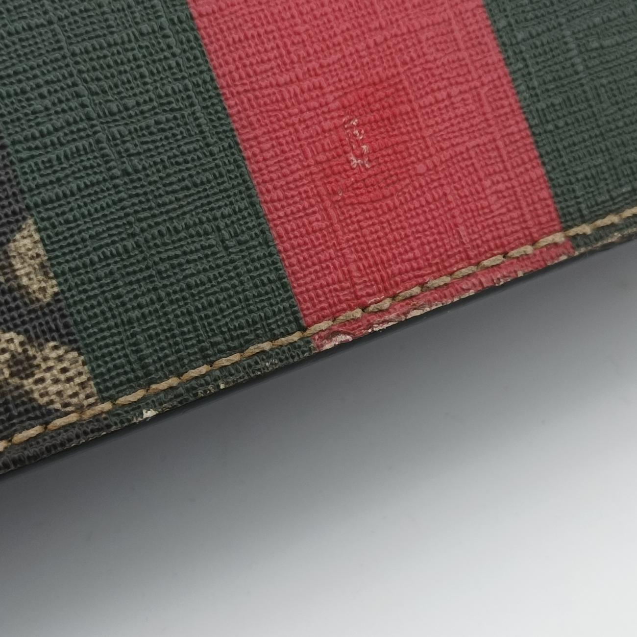 Pre-owned Gucci GG Caleido bee Web Multicolour PVC coated canvas 429004 shoulderbag | stylenewstar