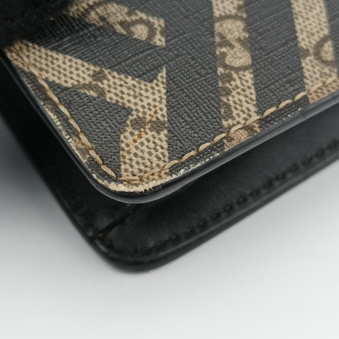 Pre-owned Gucci GG Caleido bee Web Multicolour PVC coated canvas 429004 shoulderbag | stylenewstar