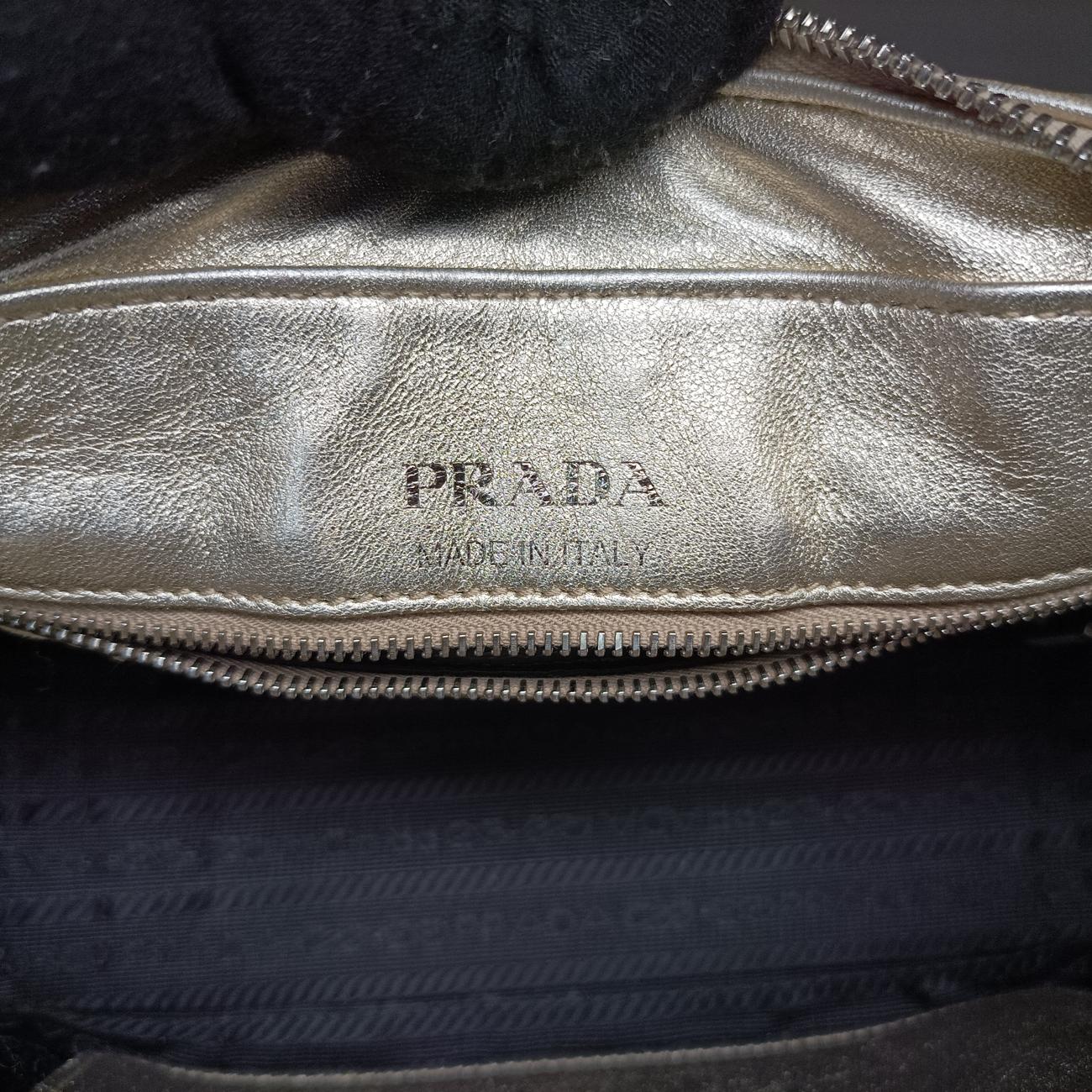 Pre-owned Prada Diagramme Golden Leather 1BH084 shoulderbag | stylenewstar