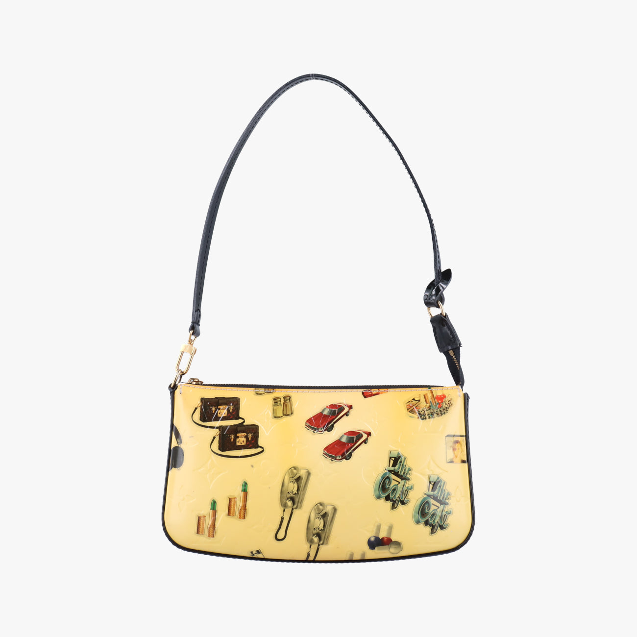 Pre-owned Louis Vuitton Pochette Accessoires Sticker White×multi Vernis M90928 handbag | stylenewstar