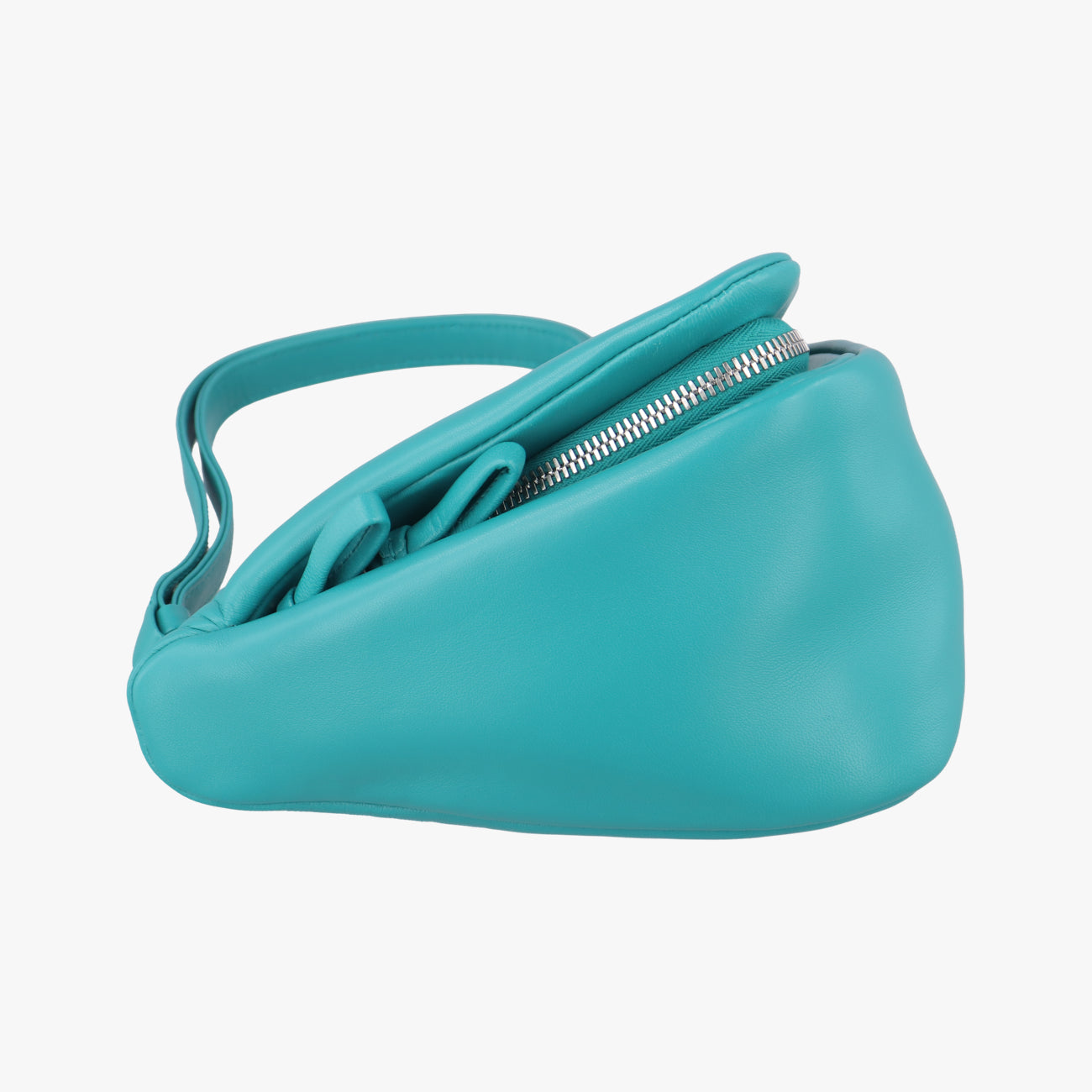 Pre-owned Prada Padded Nappa triangle Green lambskin 1BA315 shoulderbag | stylenewstar