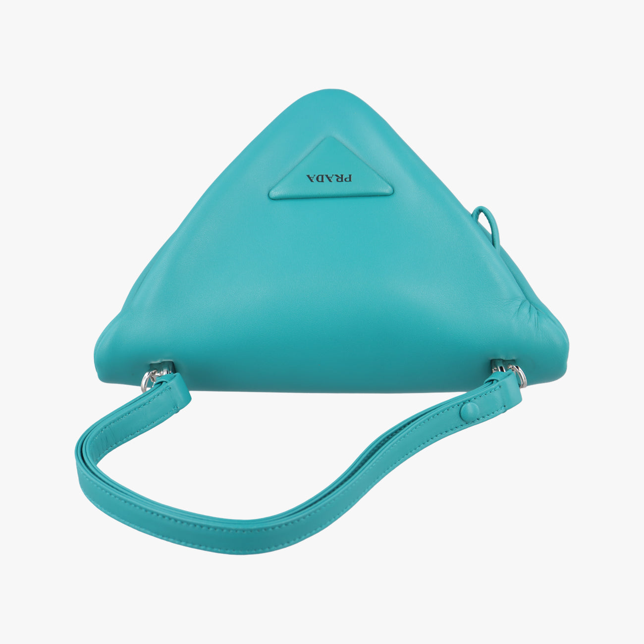 Pre-owned Prada Padded Nappa triangle Green lambskin 1BA315 shoulderbag | stylenewstar