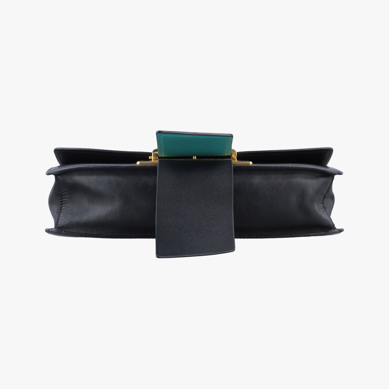 Pre-owned Prada Plex Ribbon black×green×grey Leather 1BD067 shoulderbag | stylenewstar