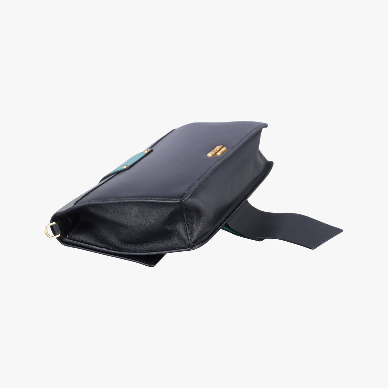 Pre-owned Prada Plex Ribbon black×green×grey Leather 1BD067 shoulderbag | stylenewstar