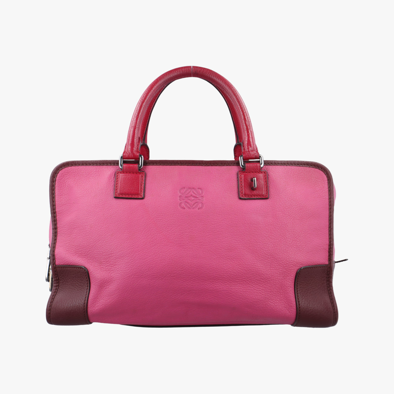 Pre-owned Loewe Amazona36 Red x Pink x Burgundy leather  handbag | stylenewstar