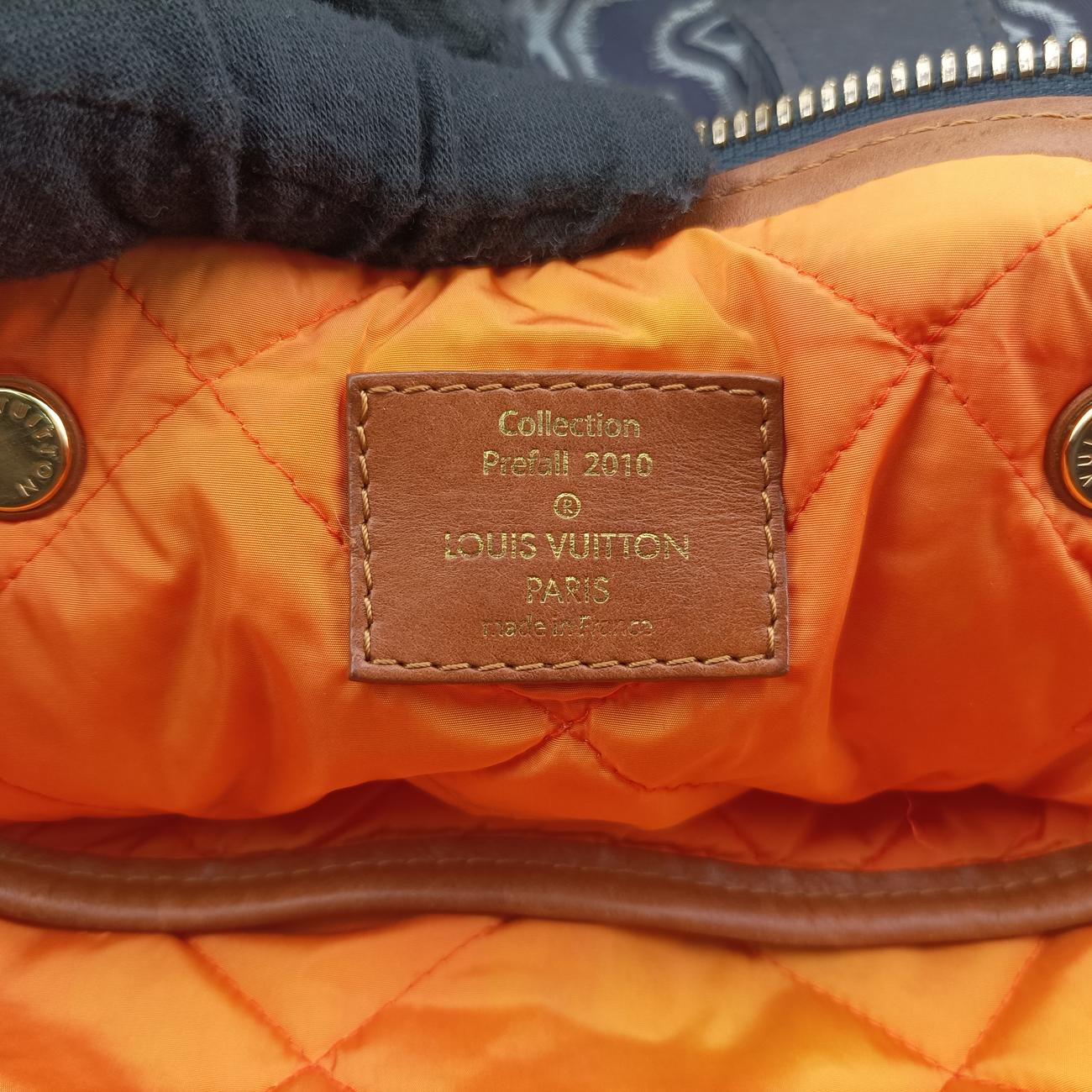 Pre-owned Louis Vuitton Aviator Marine×Navy Leather x Canvas M40383 shoulderbag | stylenewstar