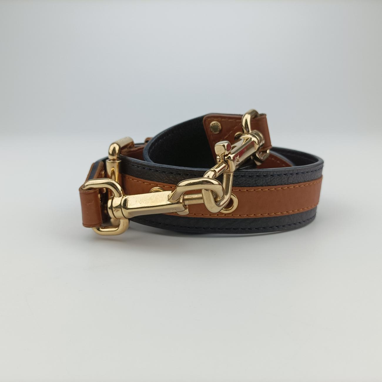 Pre-owned Louis Vuitton Aviator Marine×Navy Leather x Canvas M40383 shoulderbag | stylenewstar