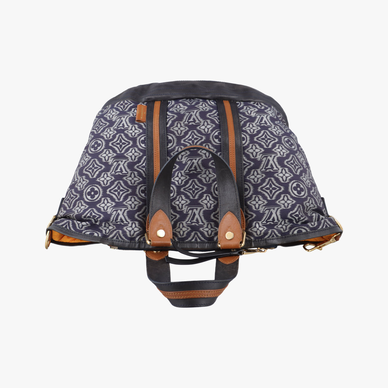 Pre-owned Louis Vuitton Aviator Marine×Navy Leather x Canvas M40383 shoulderbag | stylenewstar