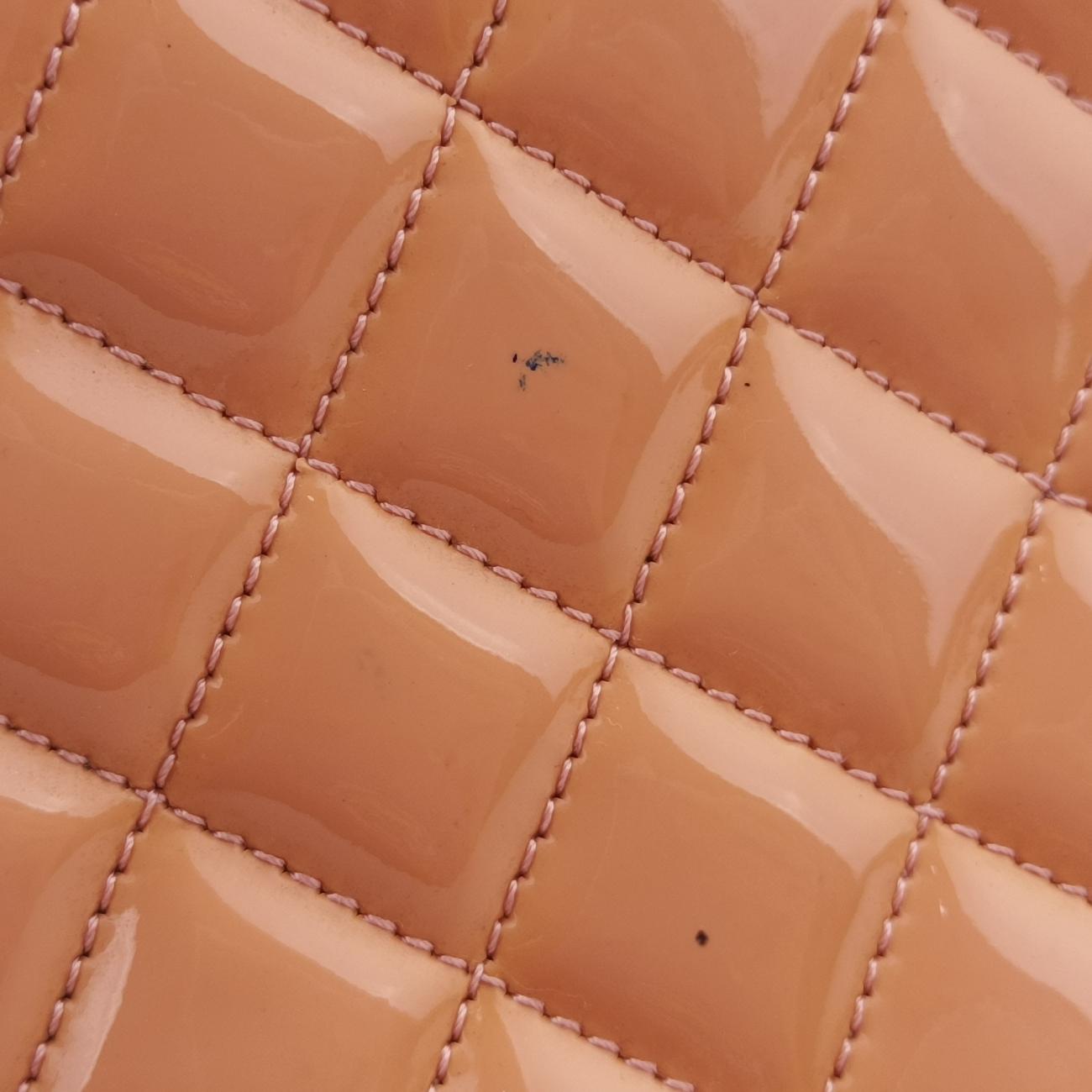 Pre-owned Chanel Mademoiselle Bowling Orange Patent A50558 shoulderbag | stylenewstar