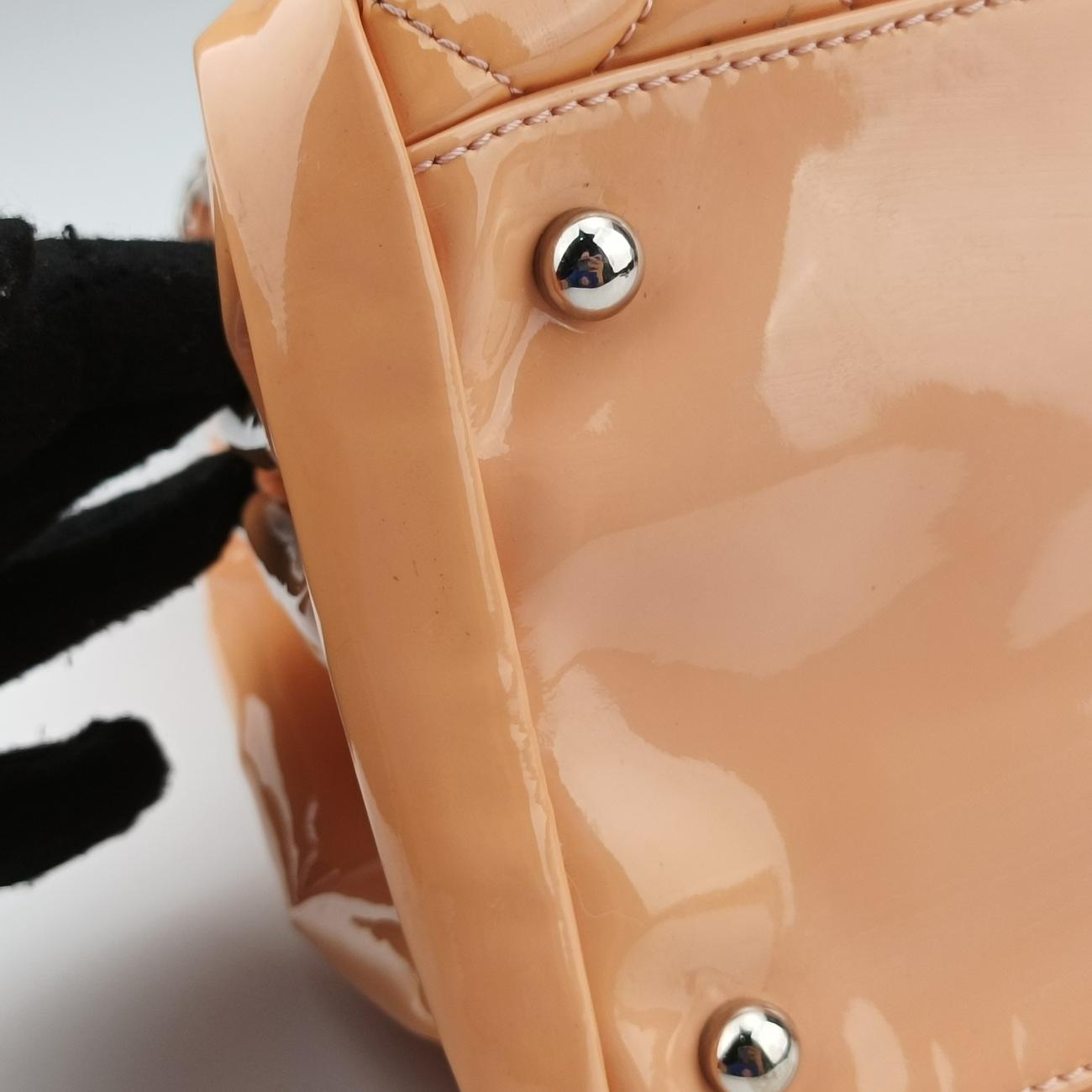 Pre-owned Chanel Mademoiselle Bowling Orange Patent A50558 shoulderbag | stylenewstar