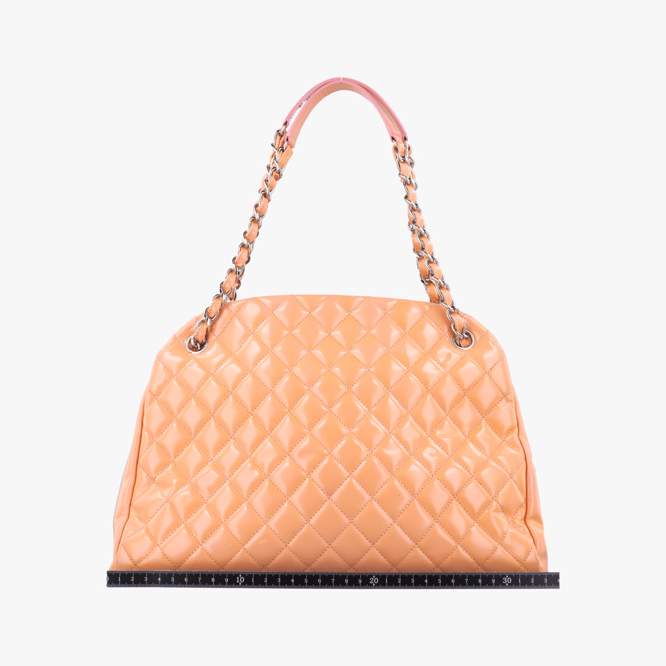 Pre-owned Chanel Mademoiselle Bowling Orange Patent A50558 shoulderbag | stylenewstar