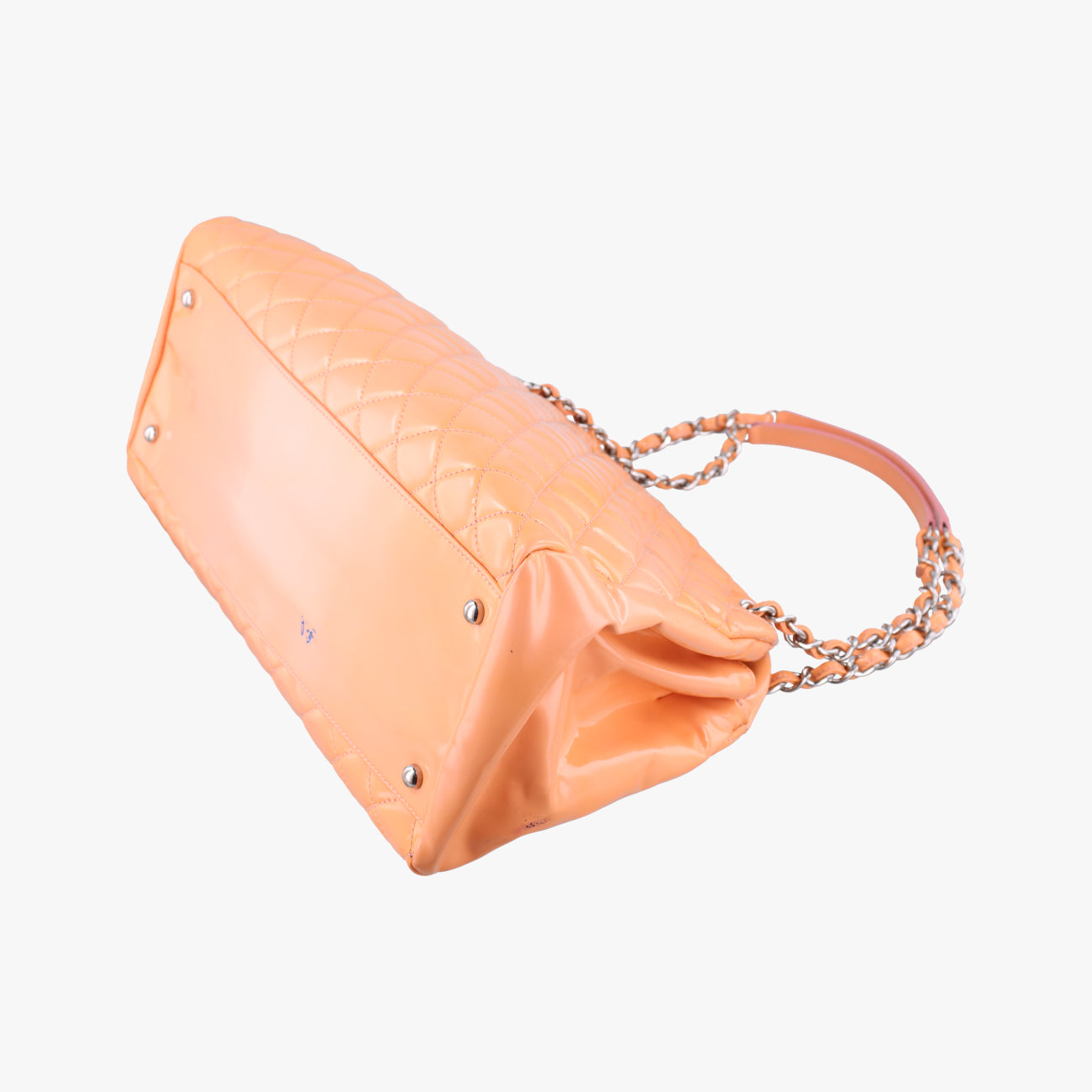 Pre-owned Chanel Mademoiselle Bowling Orange Patent A50558 shoulderbag | stylenewstar