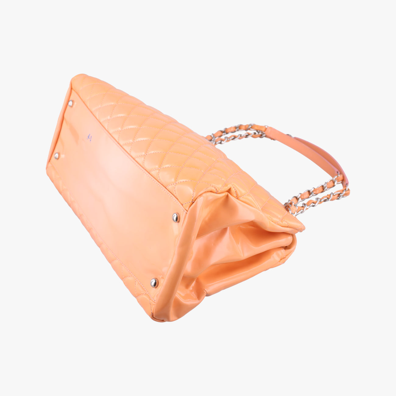 Pre-owned Chanel Mademoiselle Bowling Orange Patent A50558 shoulderbag | stylenewstar