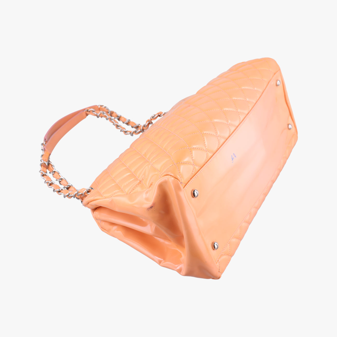 Pre-owned Chanel Mademoiselle Bowling Orange Patent A50558 shoulderbag | stylenewstar