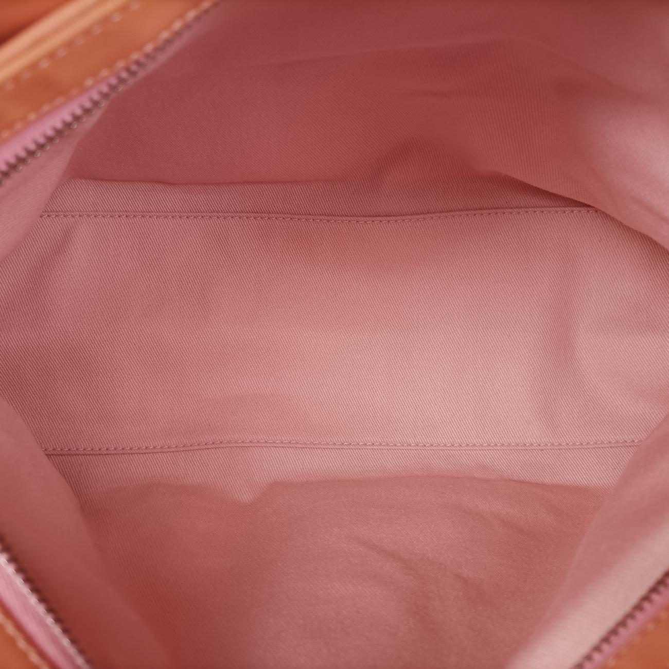 Pre-owned Chanel Mademoiselle Bowling Orange Patent A50558 shoulderbag | stylenewstar