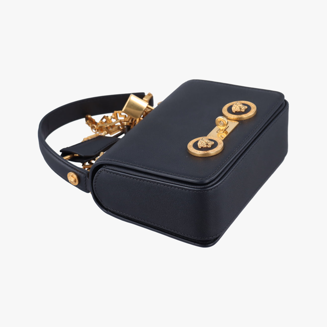 Pre-owned VERSACE Medusa Black Leather  shoulderbag | stylenewstar