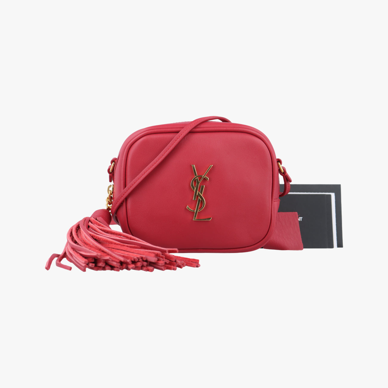 Pre-owned Yves Saint Laurent MONOGRAM BLOGGER Red Leather 425317 shoulderbag | stylenewstar