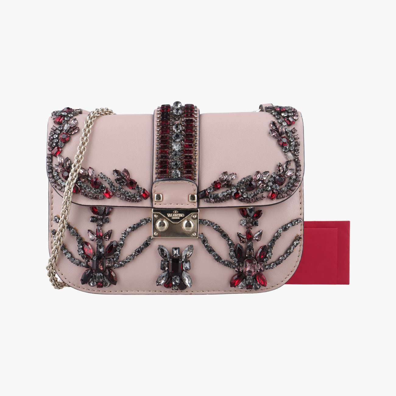 Vintage Valentino Rockstud Glam Lock Pink×Multicolour Leather  shoulderbag | stylenewstar