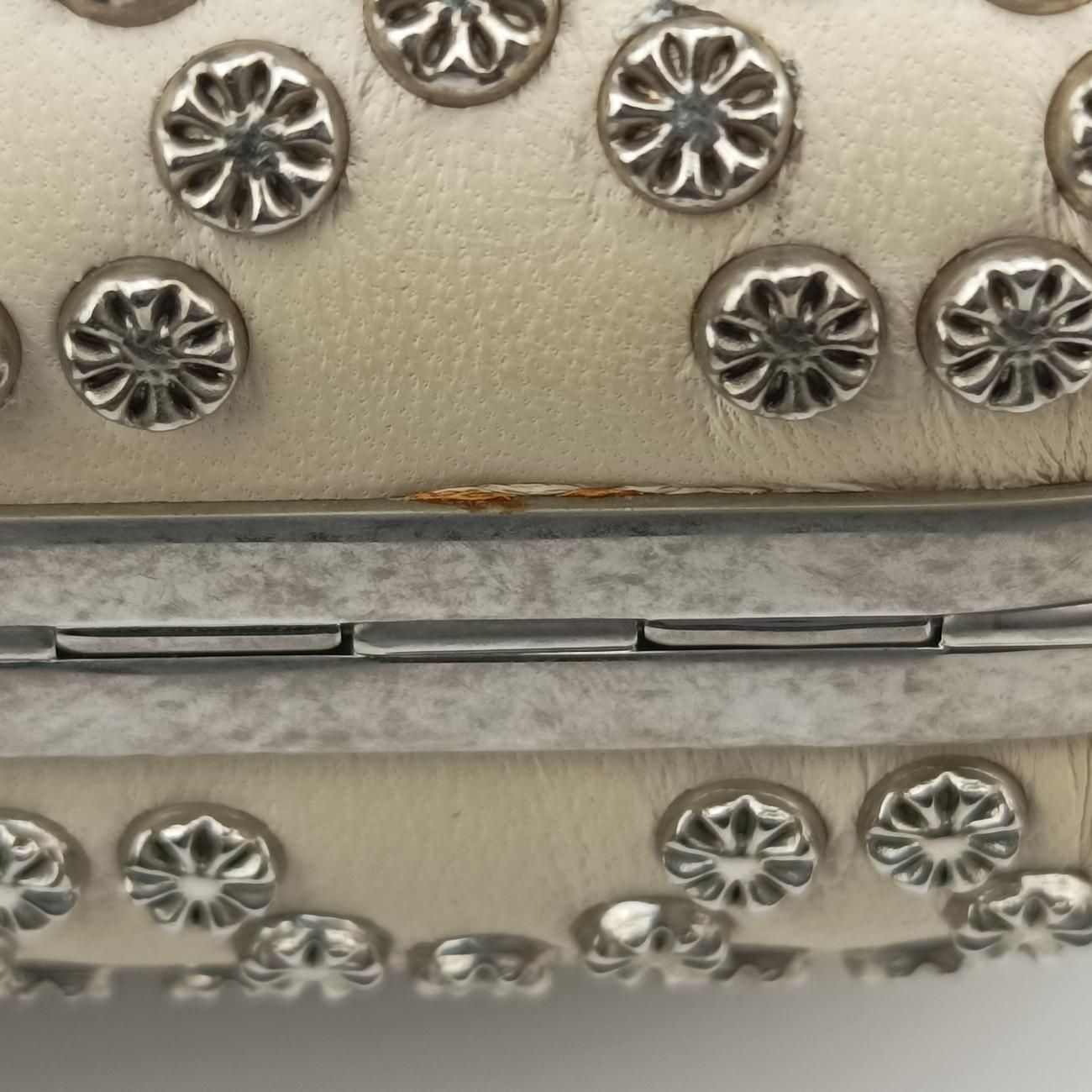 Vintage Alexander McQueen Studded Skull Box White Leather  clutchbag | stylenewstar