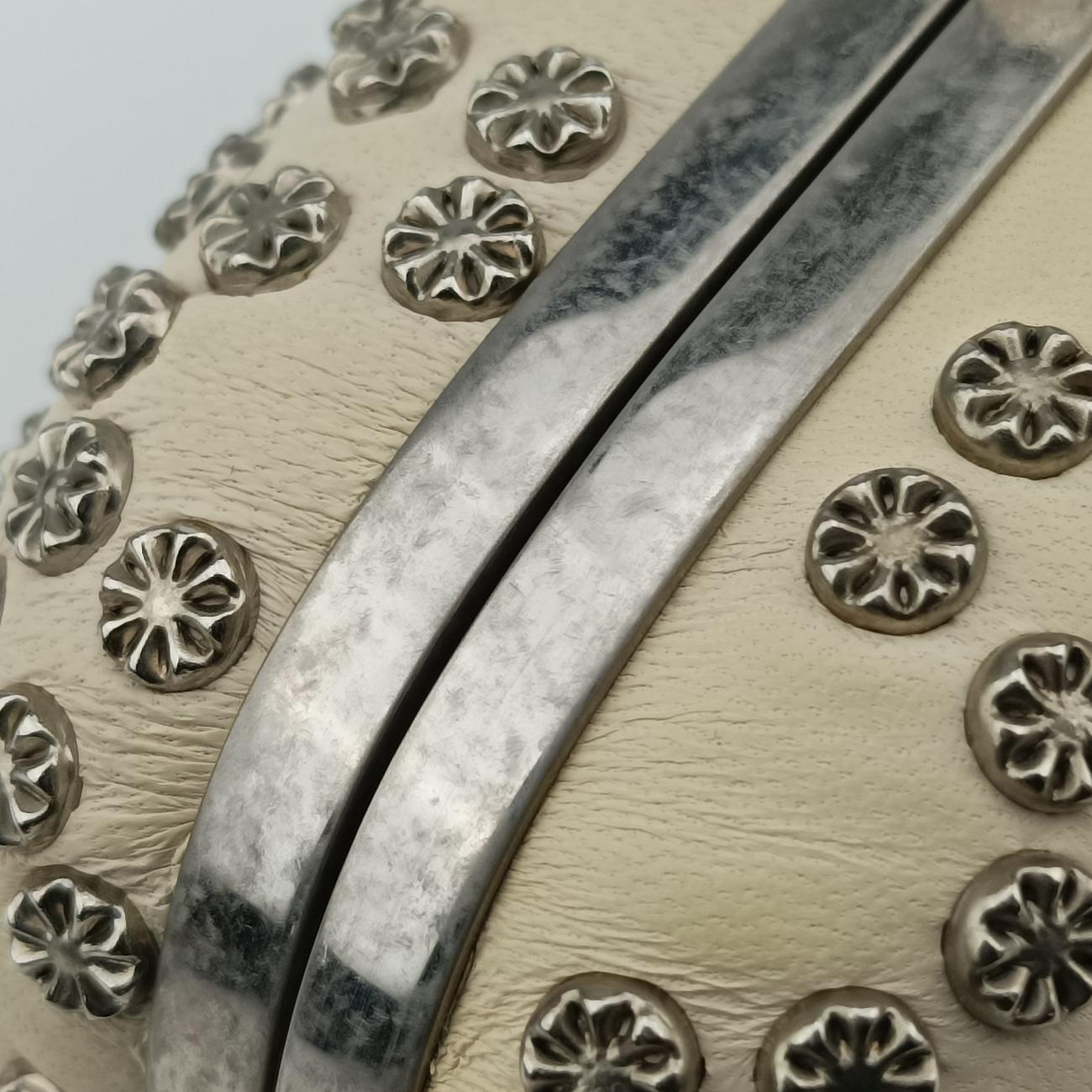 Vintage Alexander McQueen Studded Skull Box White Leather  clutchbag | stylenewstar