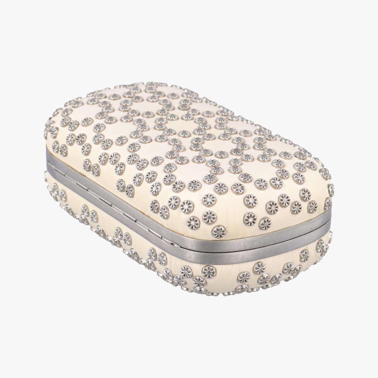 Vintage Alexander McQueen Studded Skull Box White Leather  clutchbag | stylenewstar