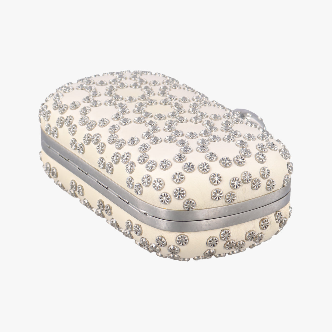 Vintage Alexander McQueen Studded Skull Box White Leather  clutchbag | stylenewstar