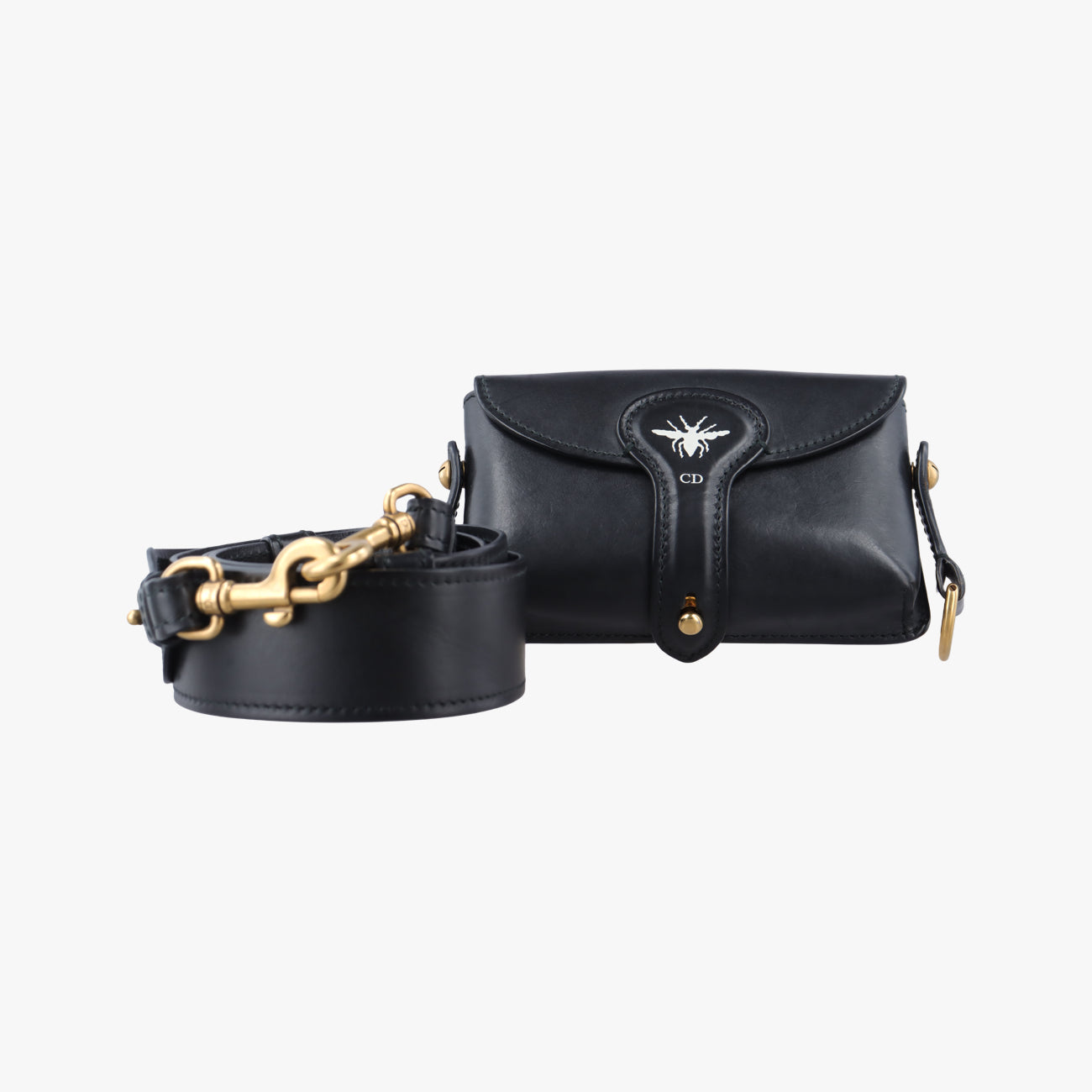 Secondhand Christian Dior Mini D-Bee Black Leather  shoulderbag | stylenewstar