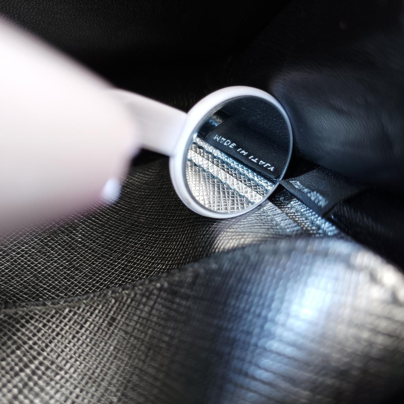 Pre-owned Prada Sound Lock Silver SAFFIANO Leather BT1037 shoulderbag | stylenewstar