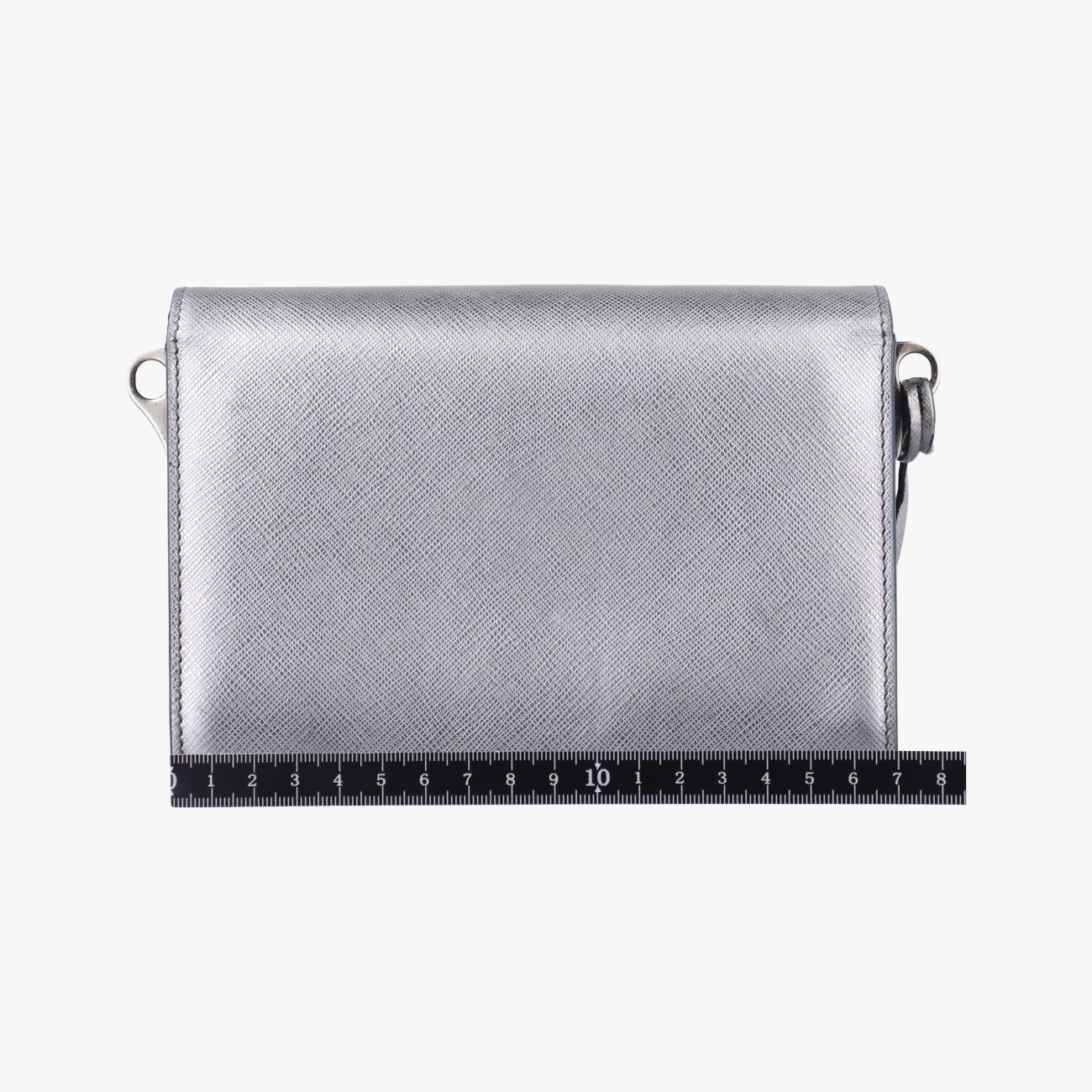 Pre-owned Prada Sound Lock Silver SAFFIANO Leather BT1037 shoulderbag | stylenewstar