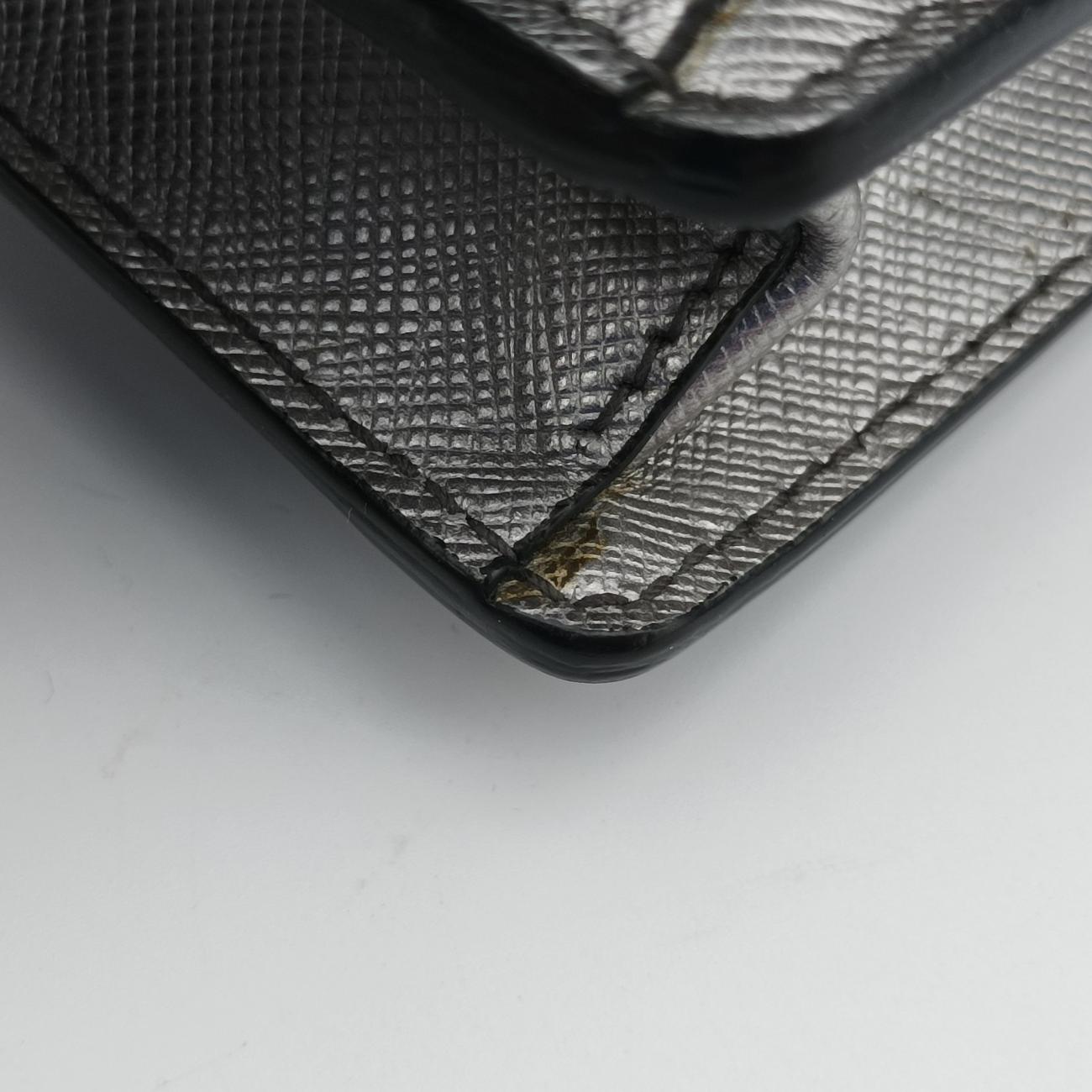 Pre-owned Prada Sound Lock Silver SAFFIANO Leather BT1037 shoulderbag | stylenewstar