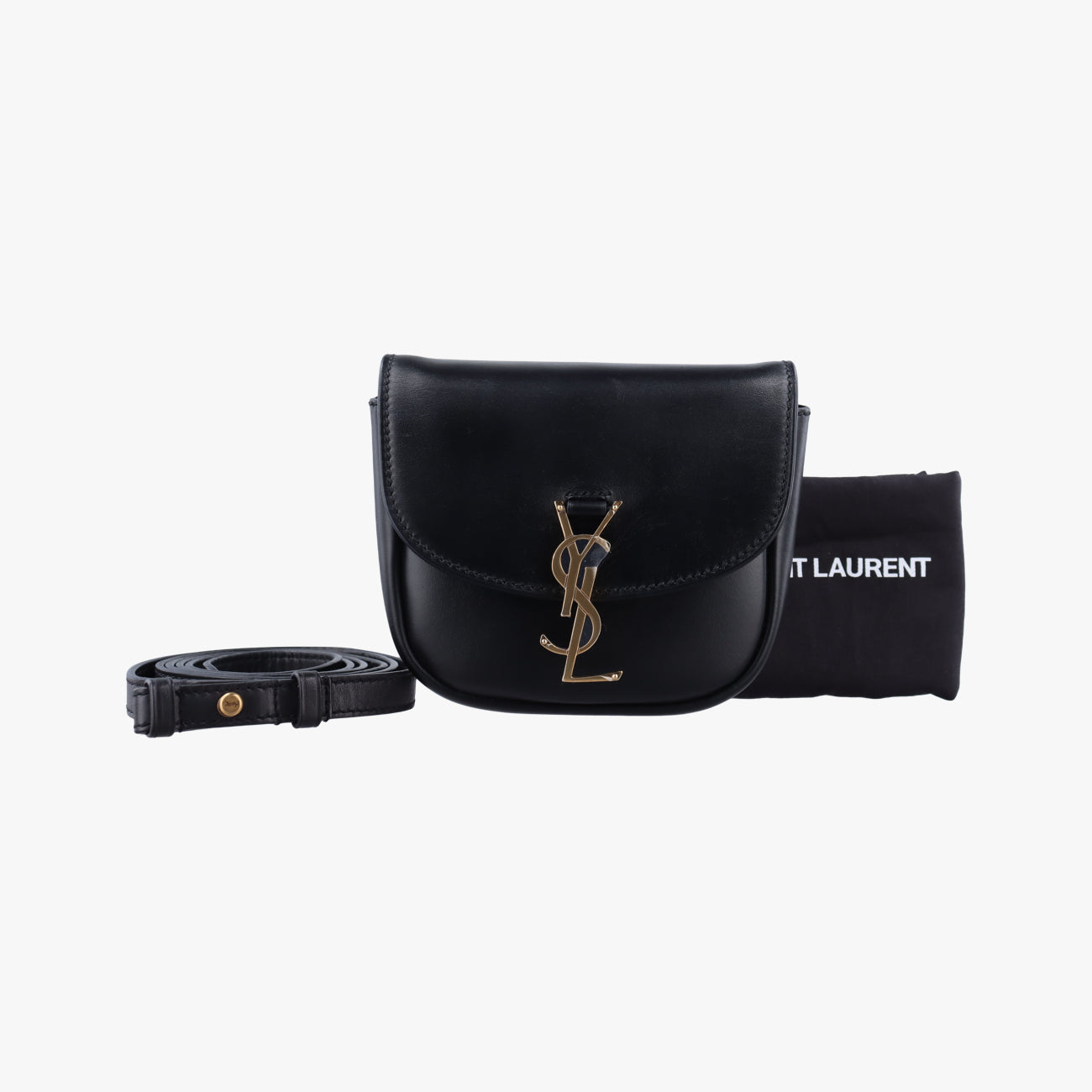 Pre-owned Yves Saint Laurent KAIA Black Leather 623097 shoulderbag | stylenewstar