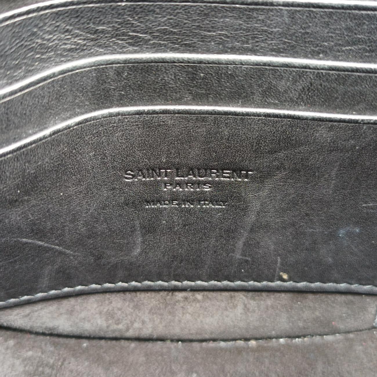 Pre-owned Yves Saint Laurent KAIA Black Leather 623097 shoulderbag | stylenewstar