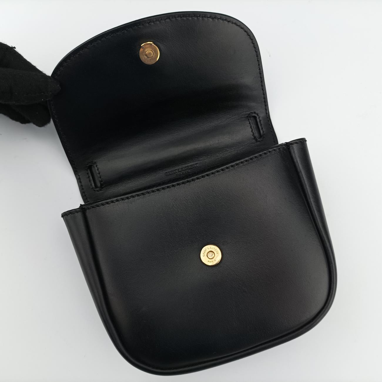 Pre-owned Yves Saint Laurent KAIA Black Leather 623097 shoulderbag | stylenewstar