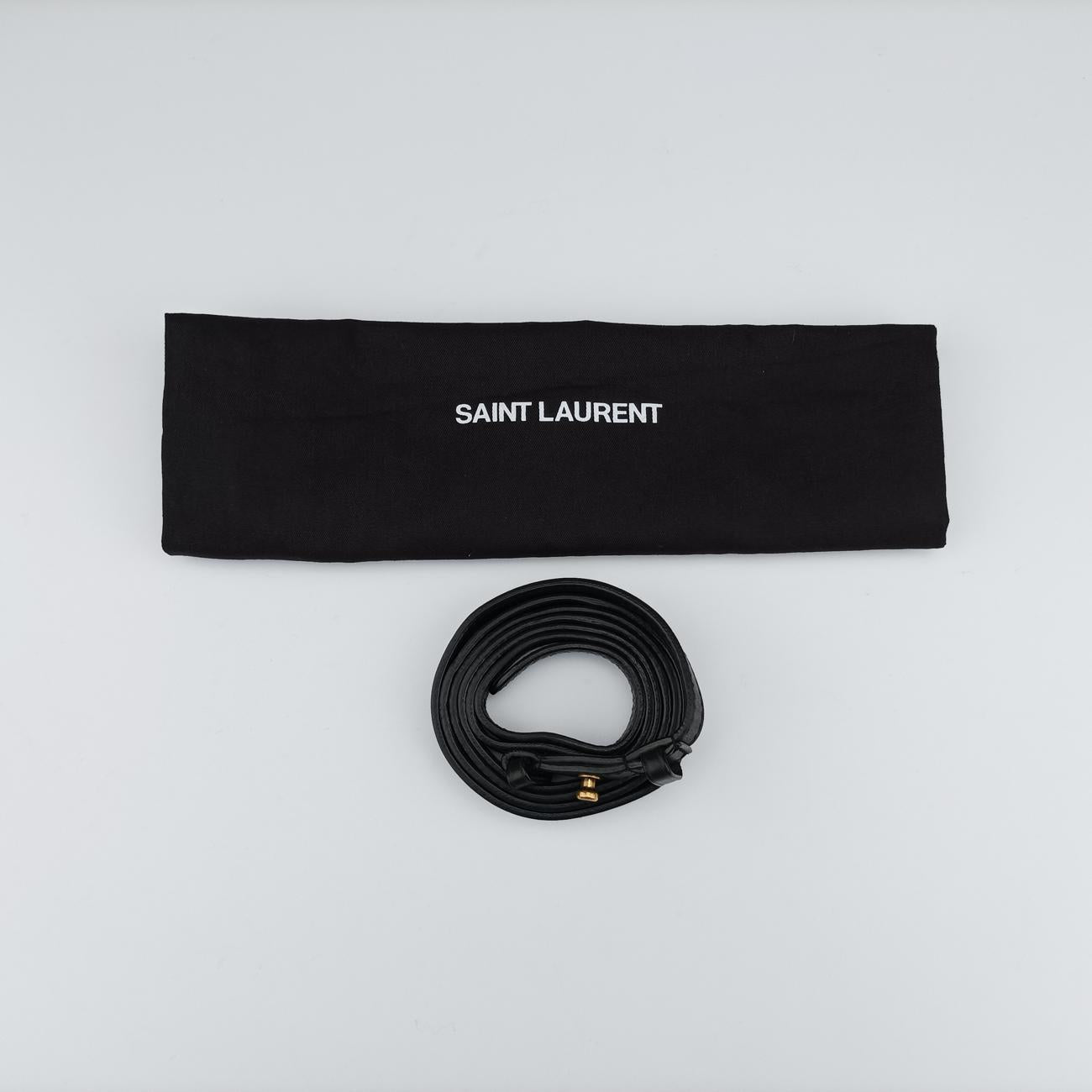 Pre-owned Yves Saint Laurent KAIA Black Leather 623097 shoulderbag | stylenewstar