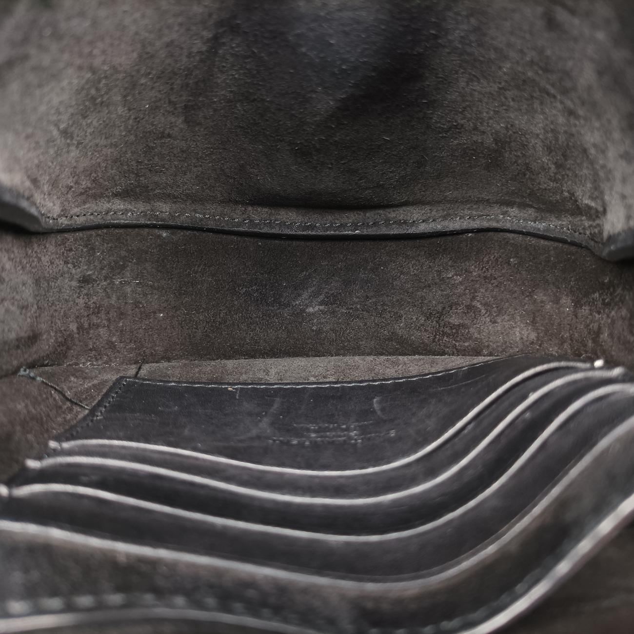 Pre-owned Yves Saint Laurent KAIA Black Leather 623097 shoulderbag | stylenewstar