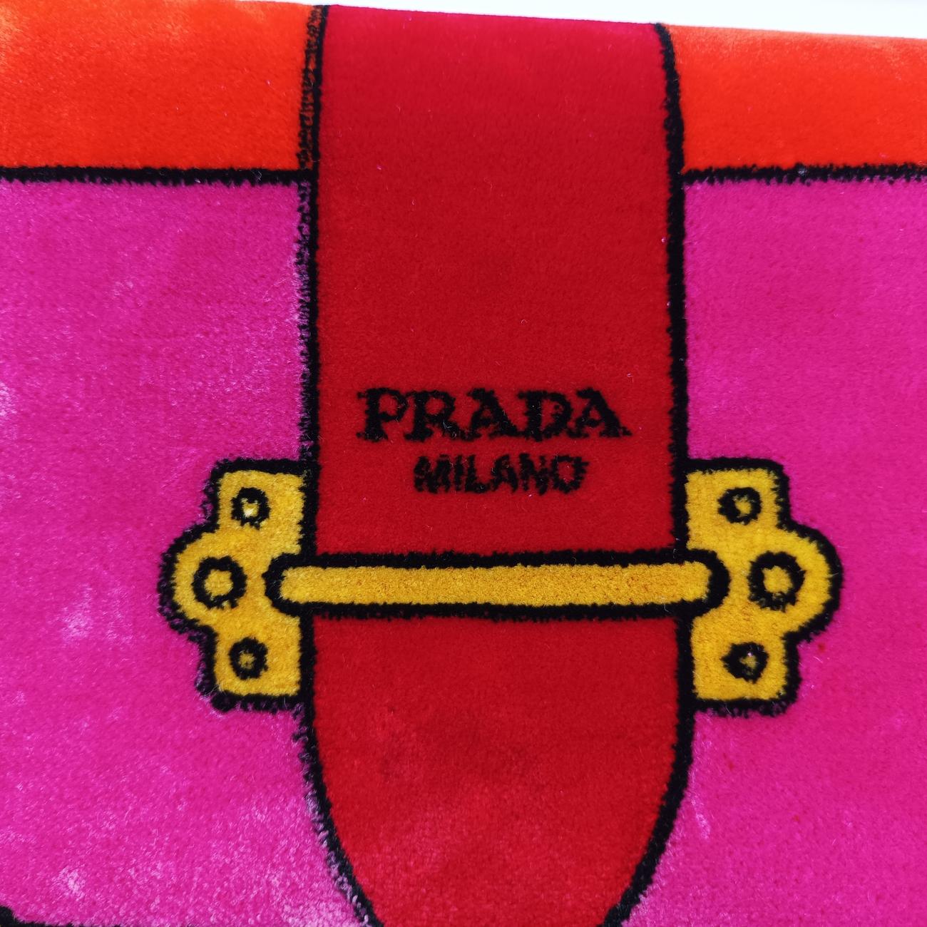 Pre-owned Prada Cahier Multicolour velour 1BD075 shoulderbag | stylenewstar