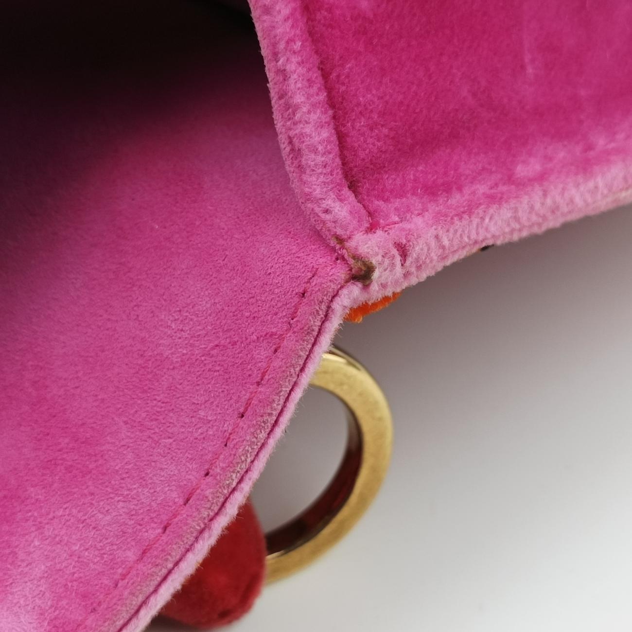 Pre-owned Prada Cahier Multicolour velour 1BD075 shoulderbag | stylenewstar