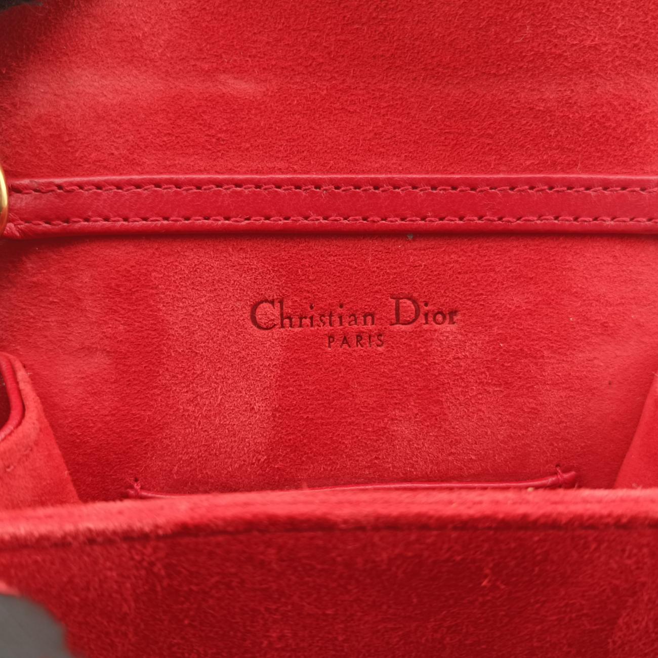 Pre-owned Christian Dior Diorama Red Leather  shoulderbag | stylenewstar