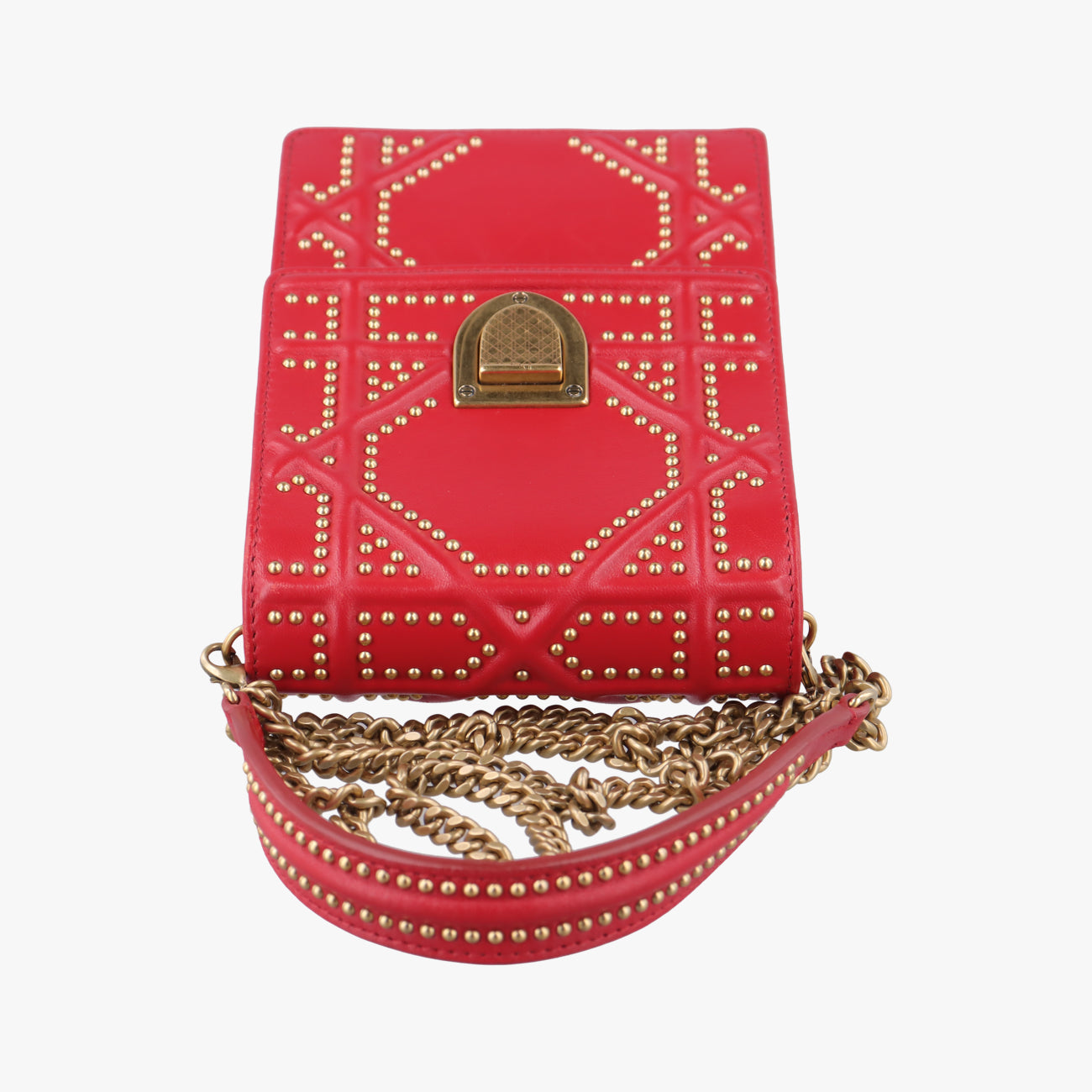 Pre-owned Christian Dior Diorama Red Leather  shoulderbag | stylenewstar