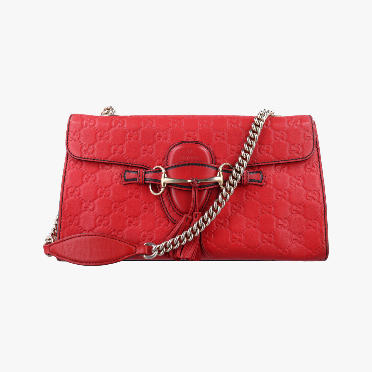 Pre-owned Gucci Emily Red Leather 295402 shoulderbag | stylenewstar
